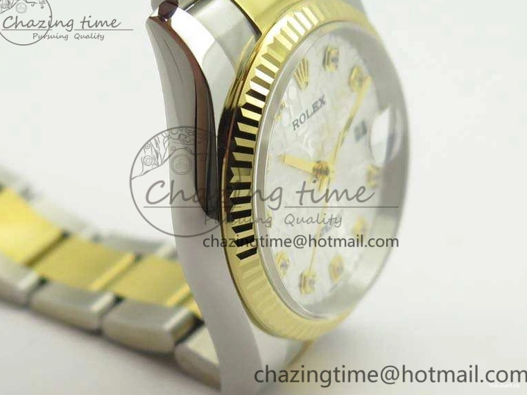 116234 36mm Oyster DJF YG Datejust Edition 1:1 Bracelet V2 Dial On SA3135 Fluted SS White Best Com 1129